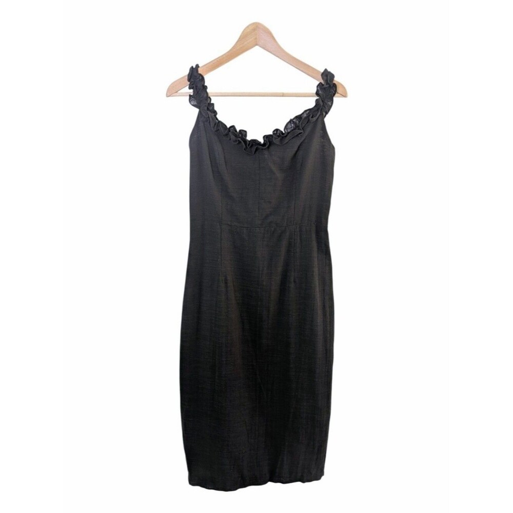 Petal & Pup Florez Black Ruffle-Trim Midi Dress 12